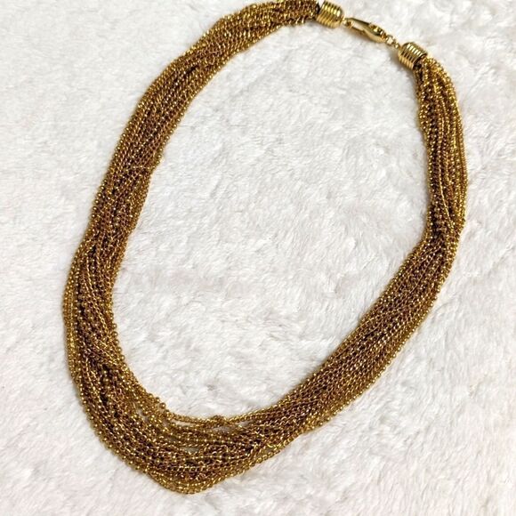 Vintage Multi Chain Goldtone Choker Style Necklace 20" Long - Picture 6 of 9